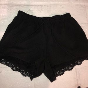 Black shorts with lace detail! NEW condition